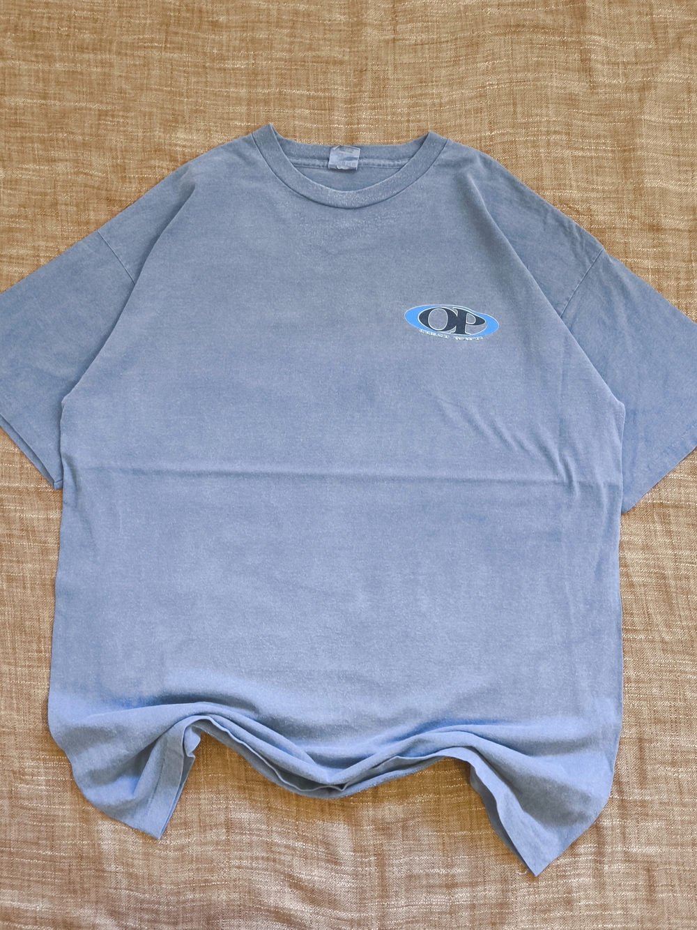 Ocean Pacific Single Stich Men's Short Sleeve Logo Tee in Faded Gray USA Size XL